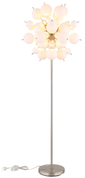 Globo Udo E14 Stehleuchte 6-fach 25W Nickel Matt, Metall 155cm 15633SO