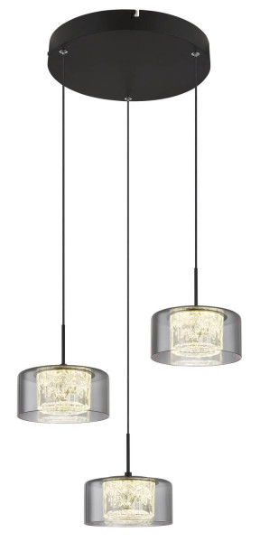 Globo Fogsy LED Hängeleuchte 24W Neutralweiß Schwarz Matt, Metall Ø15cm 15634-3