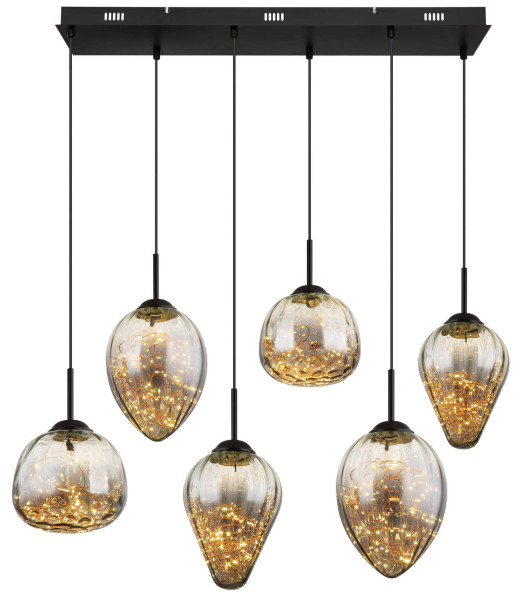 Globo Firefly LED Hängeleuchte 48W Warmweiß Schwarz Matt, Metall 120cm 15642-6