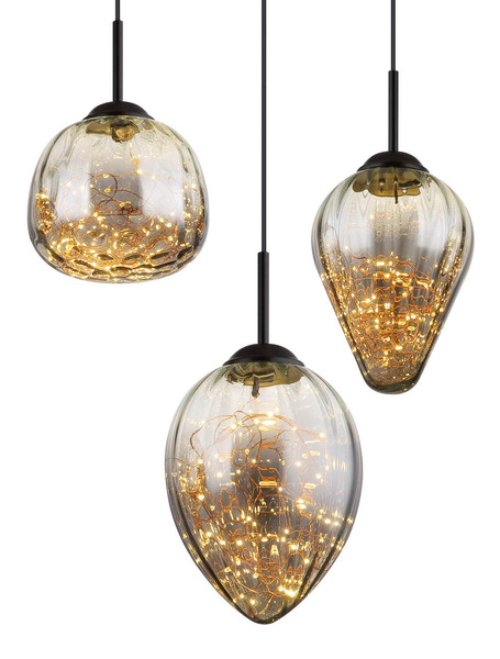 Globo Firefly LED Hängeleuchte 48W Warmweiß Schwarz Matt, Metall 120cm 15642-6