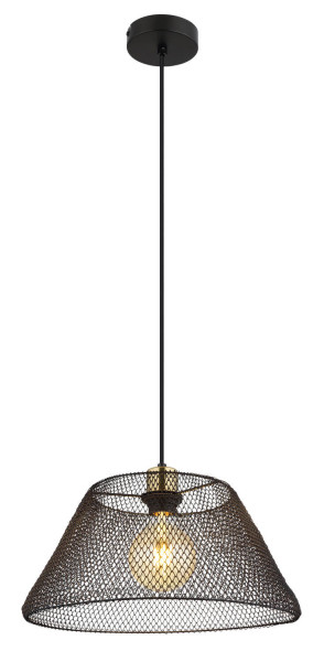 Globo Baku E27 Hängeleuchte 40W Schwarz Matt, Metall Ø36cm 15646H1
