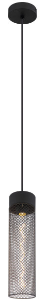 Globo Hans E27 Hängeleuchte 40W Schwarz Matt, Metall Ø9,5cm 15649H