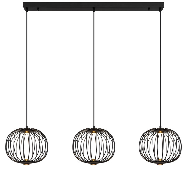 Globo Galway LED Hängeleuchte 43W Warmweiß Schwarz Matt, Metall Memoryfunktion Ø30cm 15652-3H