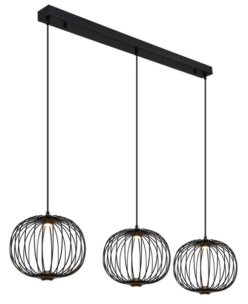 Globo Galway LED Hängeleuchte 43W Warmweiß Schwarz Matt, Metall Memoryfunktion Ø30cm 15652-3H