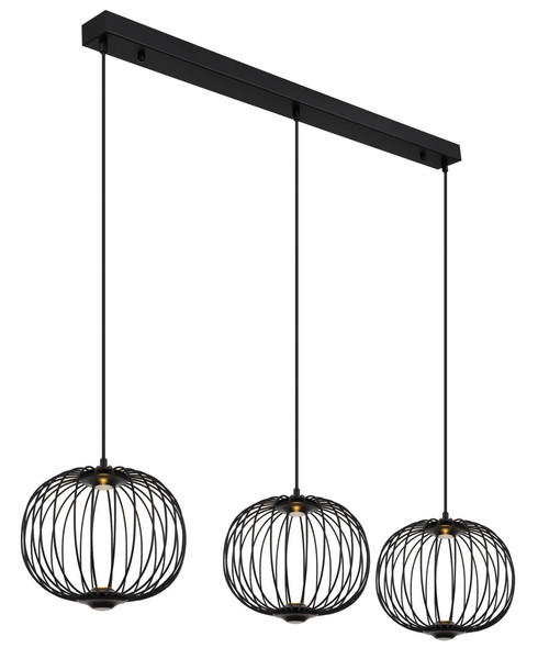 Globo Galway LED Hängeleuchte 43W Warmweiß Schwarz Matt, Metall Memoryfunktion Ø30cm 15652-3H