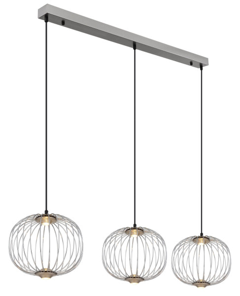 Globo Galway LED Hängeleuchte 43W Warmweiß Nickel Matt, Metall Memoryfunktion Ø30cm 15652-3HN
