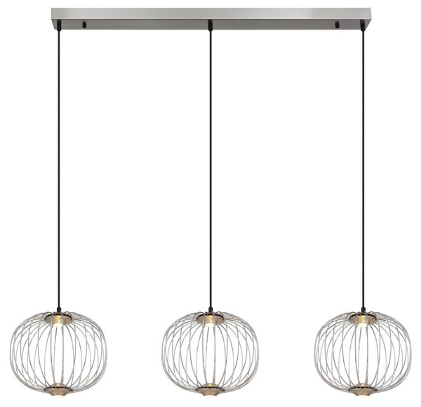 Globo Galway LED Hängeleuchte 43W Warmweiß Nickel Matt, Metall Memoryfunktion Ø30cm 15652-3HN