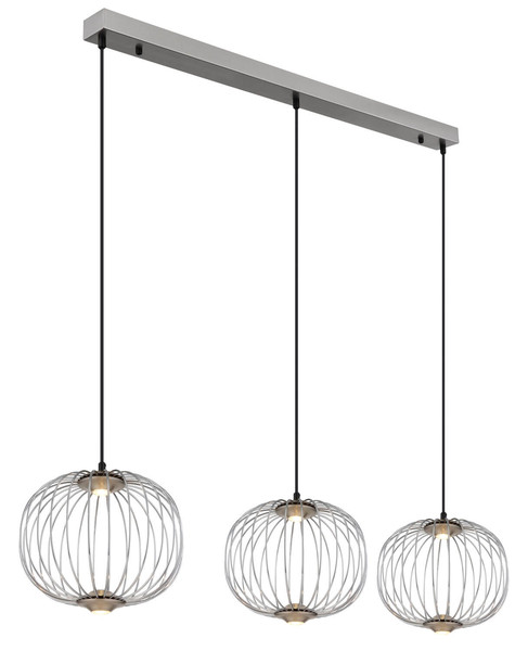 Globo Galway LED Hängeleuchte 43W Warmweiß Nickel Matt, Metall Memoryfunktion Ø30cm 15652-3HN