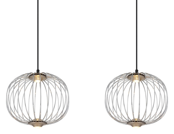 Globo Galway LED Hängeleuchte 43W Warmweiß Nickel Matt, Metall Memoryfunktion Ø30cm 15652-3HN