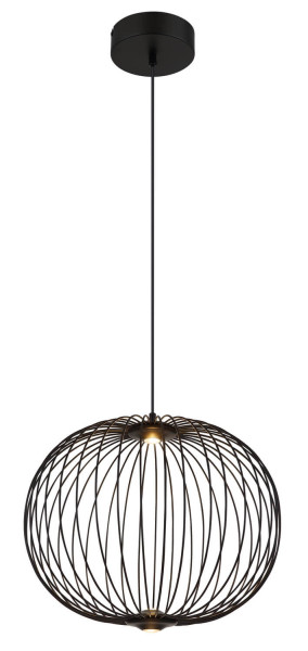 Globo Galway LED Hängeleuchte 15W Warmweiß Schwarz Matt, Metall Memoryfunktion Ø50cm 15652H1