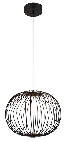Globo Galway LED Hängeleuchte 15W Warmweiß Schwarz Matt, Metall Memoryfunktion Ø50cm 15652H1