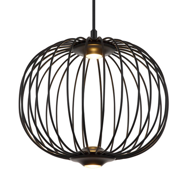 Globo Galway LED Hängeleuchte 15W Warmweiß Schwarz Matt, Metall Memoryfunktion Ø30cm 15652H