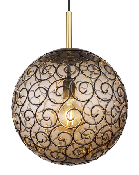 Globo Fitz E27 Hängeleuchte 9W Schwarz Matt, Metall Ø35cm 15659H1