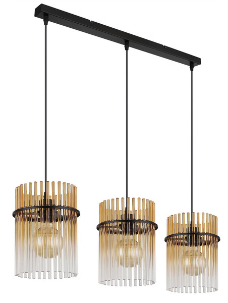 Globo Gorley E27 Hängeleuchte 3-fach 60W Schwarz Matt, Metall Ø20cm 15698-3HA