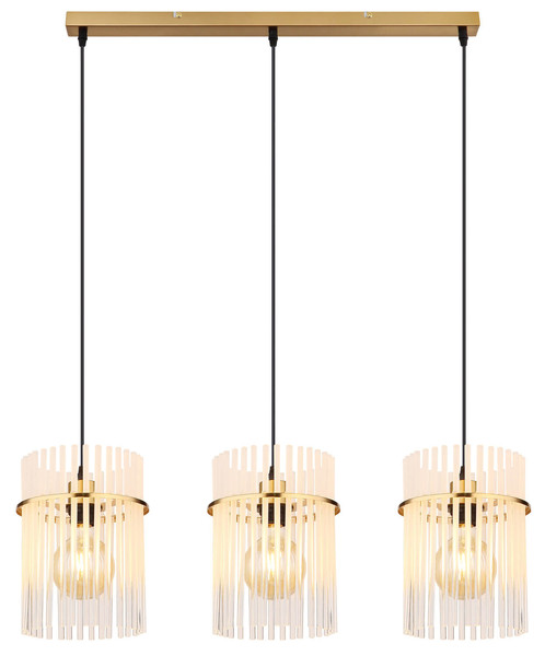 Globo Gorley E27 Hängeleuchte 3-fach 60W Goldfarben Matt, Metall Ø20cm 15698-3HM