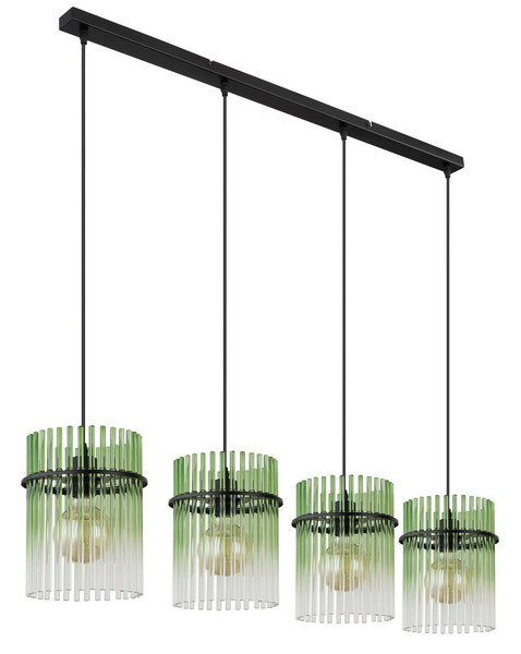 Globo Gorley E27 Hängeleuchte 4-fach 60W Schwarz Matt, Metall Ø20cm 15698-4HG