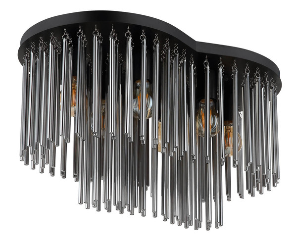 Globo Gorley E27 Deckenleuchte 6-fach 60W Schwarz Matt, Metall 34,5cm 15698-6D