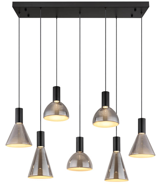 Globo Labora LED Hängeleuchte 51W Warmweiß Schwarz Matt, Metall 150cm 15741-7