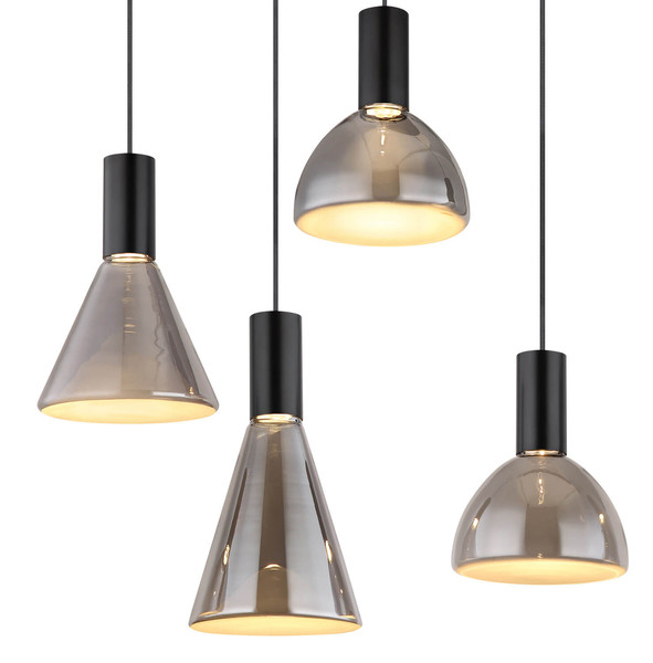 Globo Labora LED Hängeleuchte 51W Warmweiß Schwarz Matt, Metall 150cm 15741-7