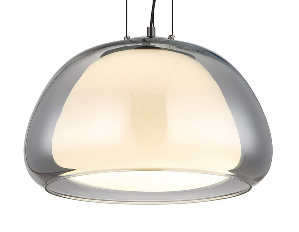 Globo Avila LED Hängeleuchte 24W CCT Schwarz-Chrom, Metall Fernbedienung Nachtlicht Memoryfunktion Ø38cm 15743H1L