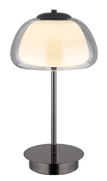 Globo Avila LED Tischleuchte 12W CCT Schwarz-Chrom, Metall Fernbedienung Nachtlicht Memoryfunktion Ø25cm 15743TL