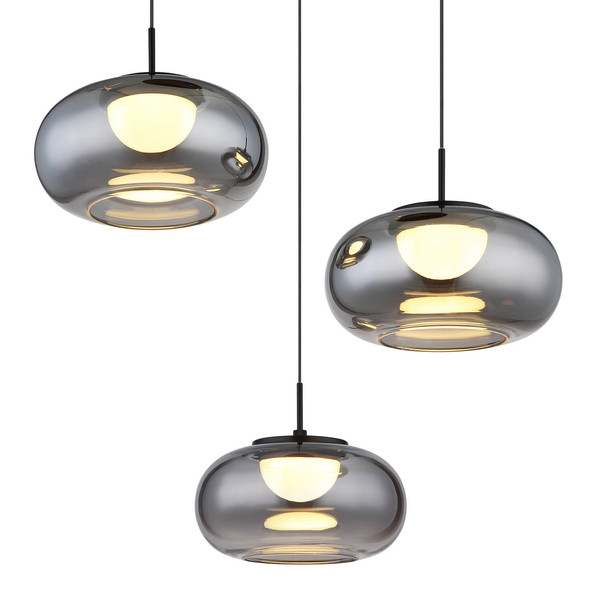 Globo Quintara LED Hängeleuchte 18W Warmweiß Schwarz Matt, Metall Ø20cm 15744-3H