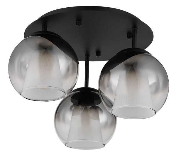 Globo Barry E27 Deckenleuchte 3-fach 40W Schwarz Matt, Metall Ø18cm 15749-3D
