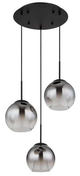Globo Barry E27 Hängeleuchte 3-fach 40W Schwarz Matt, Metall Ø20cm 15749-3H
