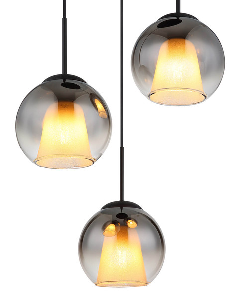 Globo Barry E27 Hängeleuchte 3-fach 40W Schwarz Matt, Metall Ø20cm 15749-3H