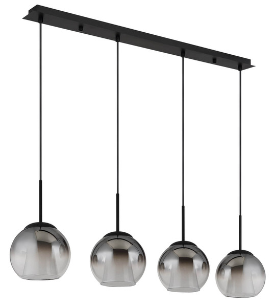 Globo Barry E27 Hängeleuchte 4-fach 40W Schwarz Matt, Metall Ø18cm 15749-4H