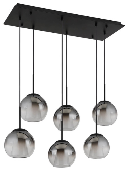 Globo Barry E27 Hängeleuchte 6-fach 40W Schwarz Matt, Metall Ø18cm 15749-6H
