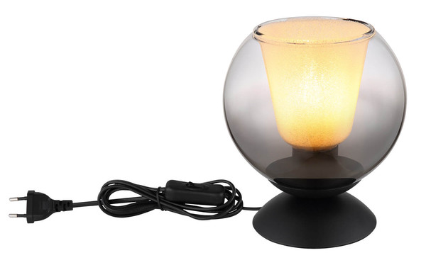 Globo Barry E27 Tischleuchte 40W Schwarz Matt, Metall Ø18cm 15749T