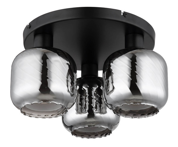 Globo Xia E27 Deckenleuchte 3-fach 25W Schwarz Matt, Metall Ø14cm 15754-3D