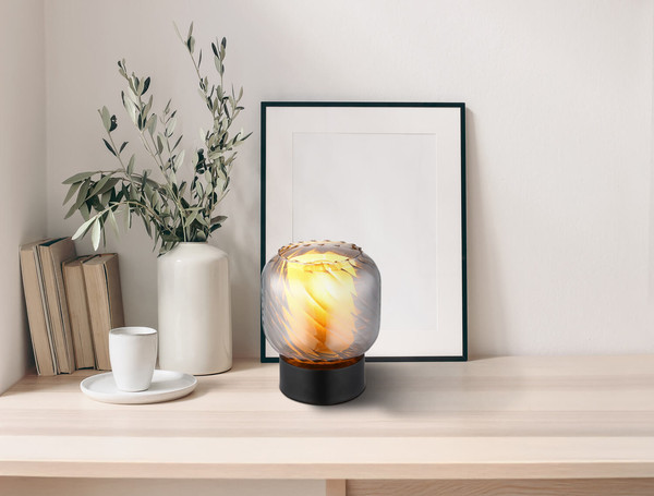 Globo Xia E27 Tischleuchte 25W Schwarz Matt, Metall Ø14cm 15754T