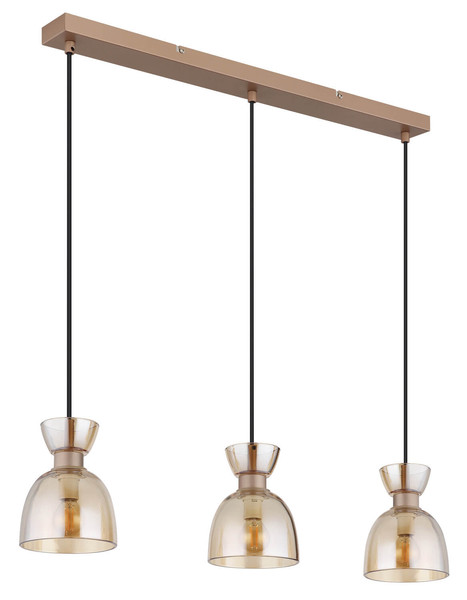 Globo Massey E14 Hängeleuchte 3-fach 40W Kaffeefarben Matt, Metall Ø13cm 15769A-3