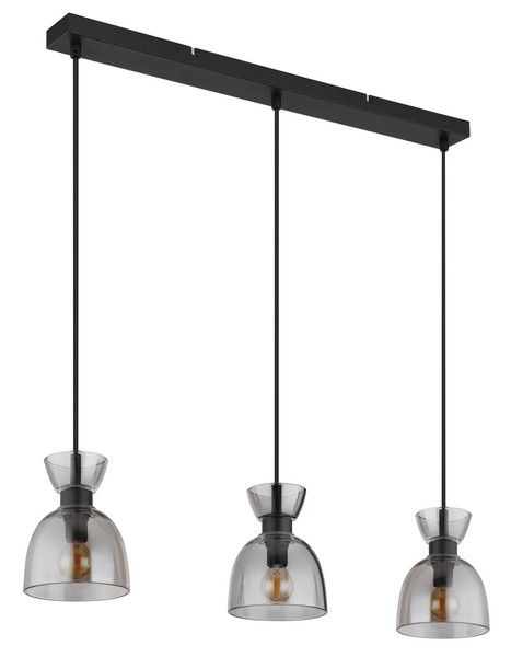 Globo Massey E14 Hängeleuchte 3-fach 40W Schwarz Matt, Metall Ø13cm 15769S-3