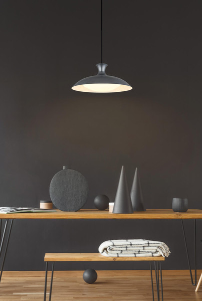 Globo Rocha LED Hängeleuchte 18W CCT Grau Matt, Metall Memoryfunktion Ø40cm 15781G