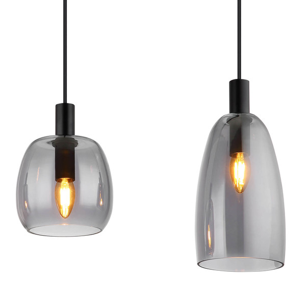 Globo Garri E14 Hängeleuchte 4-fach 40W Schwarz Matt, Metall 120cm 15789-4HB
