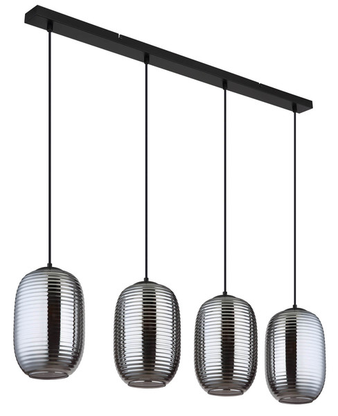 Globo Jefrey E27 Hängeleuchte 4-fach 40W Schwarz Matt, Metall Ø20cm 15794-4H