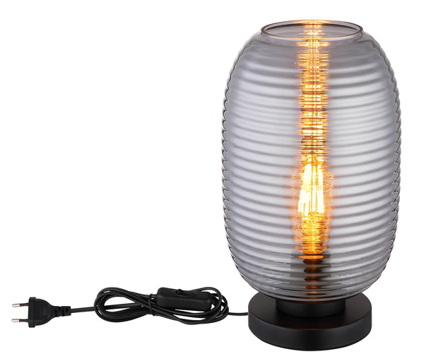 Globo Jefrey E27 Tischleuchte 40W Schwarz Matt, Metall Ø20cm 15794T