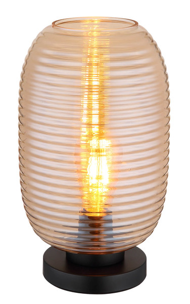 Globo Jefrey E27 Tischleuchte 40W Schwarz Matt, Metall Ø20cm 15794TA