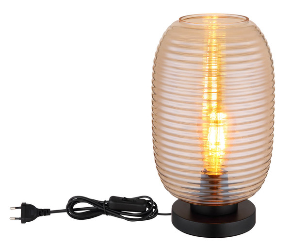Globo Jefrey E27 Tischleuchte 40W Schwarz Matt, Metall Ø20cm 15794TA