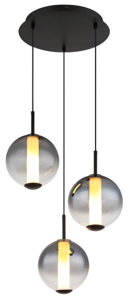 Globo Lacy LED Hängeleuchte 33W Warmweiß Schwarz Matt, Metall Ø18cm 15798-3HR