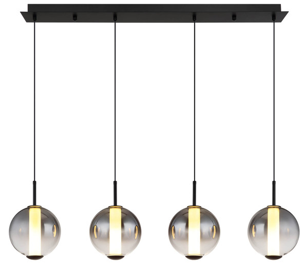 Globo Lacy LED Hängeleuchte 44W Warmweiß Schwarz Matt, Metall Ø18cm 15798-4H