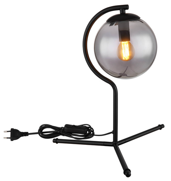 Globo Porry E14 Tischleuchte 25W Schwarz Matt, Metall Ø15cm 15869T