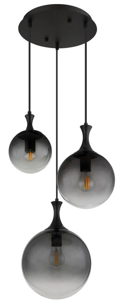 Globo Dalton E27 Hängeleuchte 3-fach 10W Schwarz Matt, Metall 141,5cm 15885-3H