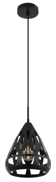 Globo Hassan E27 Hängeleuchte 40W Schwarz Matt, Metall Ø23cm 15889H