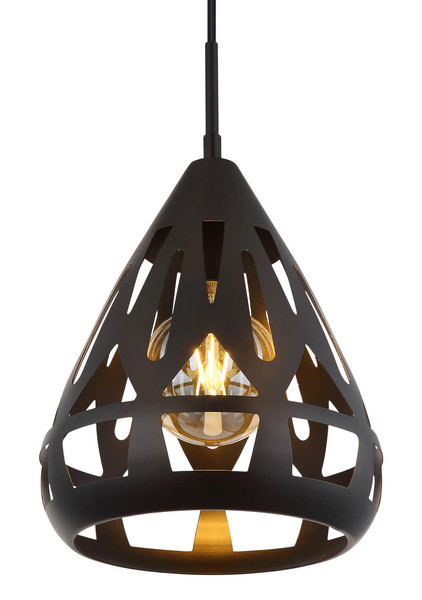 Globo Hassan E27 Hängeleuchte 40W Schwarz Matt, Metall Ø23cm 15889H