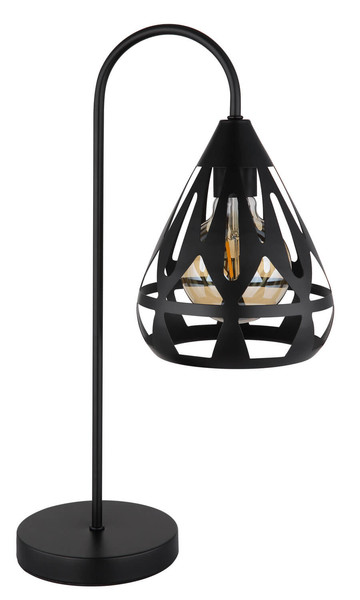 Globo Hassan E27 Tischleuchte 40W Schwarz Matt, Metall Ø17cm 15889T