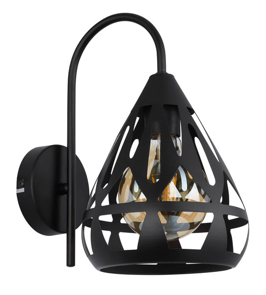 Globo Hassan E27 Wandleuchte 40W Schwarz Matt, Metall Ø17cm 15889W